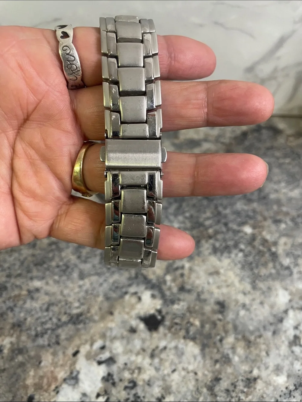 Geneva Silver Bracelet Watch with Blue Dial